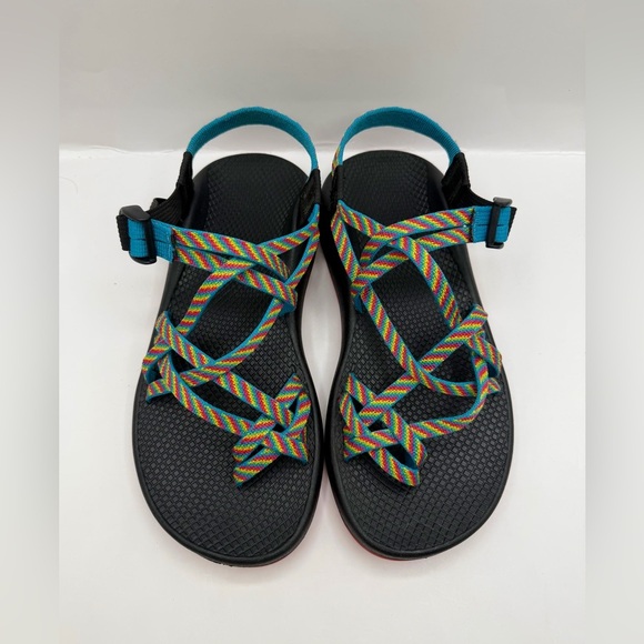 Chaco Z Cloud X2 Unisex Hiking Sandals Size 9 Orange Black Vibram Outdoor, Good - Picture 4 of 9